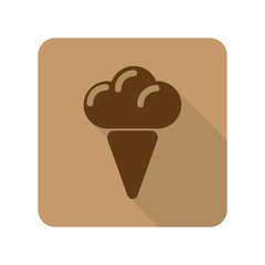 Flat style Ice Cream web app icon on light brown background