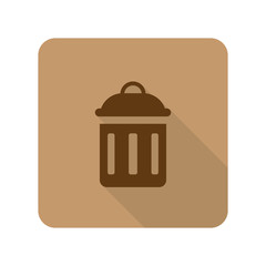 Flat style Delete web app icon on light brown background
