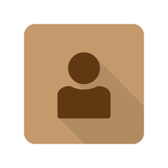 Flat style Profile web app icon on light brown background