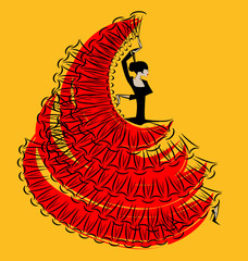 Obrazy na Plexi  czerwono-żółty obraz flamenco