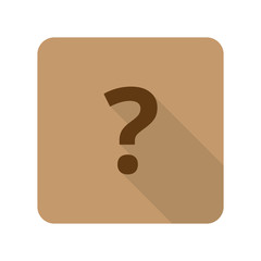 Flat style Question Mark web app icon on light brown background
