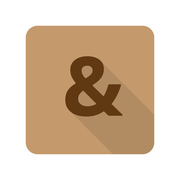 Flat style Ampersand  web app icon on light brown background