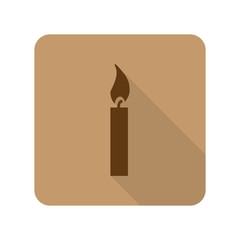 Obraz premium Flat style Candle Light web app icon on light brown background