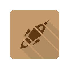 Flat style Rocket Launch web app icon on light brown background