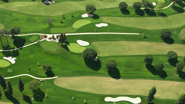 Aerial shot of a golf course