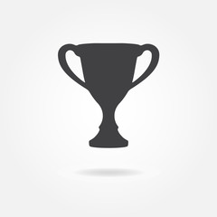 Trophy cup icon or sign. Winning champions cup. Vector illustration.
