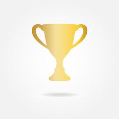 Trophy Cup icon. First place award or Champions cup. Flat design. Vector illustration.