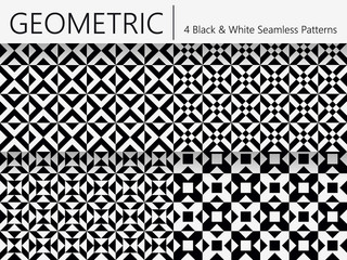 Set of 4 Abstract Seamless Patterns