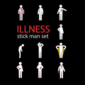 illness stick man set