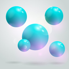 Abstract spheres background. 3D balls.