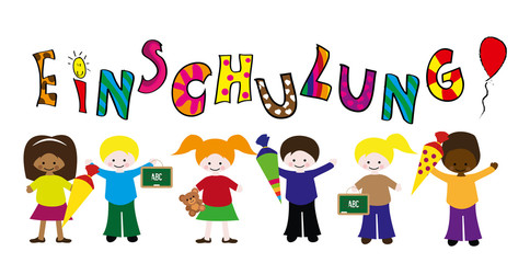 Kinderzeichnung Einschulung Vektor