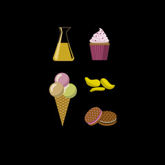  fast food icon set