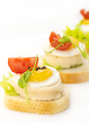 mini canape with meat and vegetables
