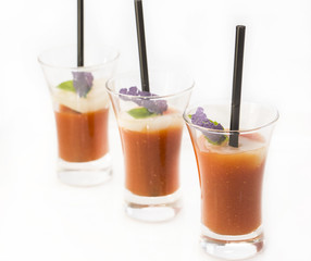 mini canape with meat and vegetables