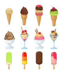 Ice cream icons set