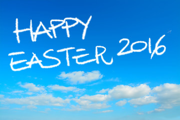 happy easter 2016 written in the sky
