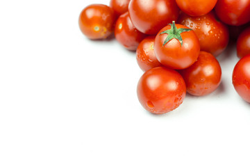 Tomatoes. Whole and a half isolated on white