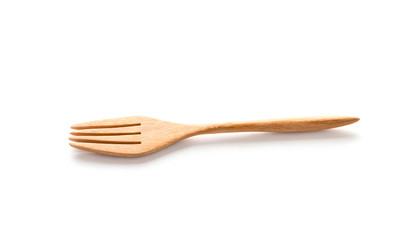 wooden fork,isolated