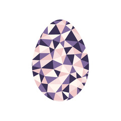 Easter Pastel Crumpled Egg on white background. Vector polygonal pattern. Easter design.