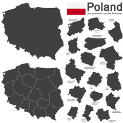 country Poland and voivodeships - obrazy, fototapety, plakaty
