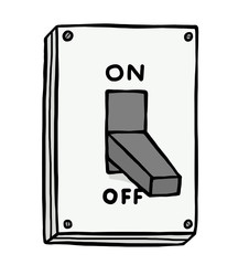 Off electric swith / cartoon vector and illustration, hand drawn style, isolated on white background.