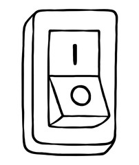 switch / cartoon vector and illustration, black and white, hand drawn, sketch style, isolated on white background.