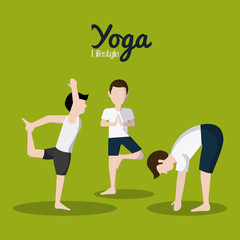 Fototapeta na wymiar People doing yoga desgin 