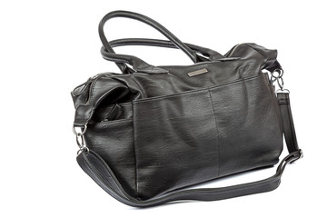 Naklejka premium Stylish black leather female bag.