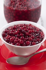 Pickled cranberries in a sweet syrup
