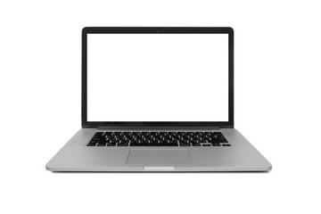 laptop with blank space on white background