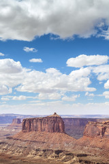 Clouds over rock formations in Canyonlands National Park, USA.