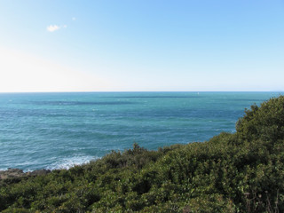 Mediterranean sea along Tuscan coastline in Livorno, Italy