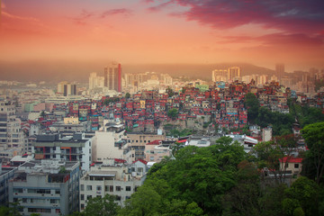 Fototapeta na wymiar Rio de Janeiro downtown and favela