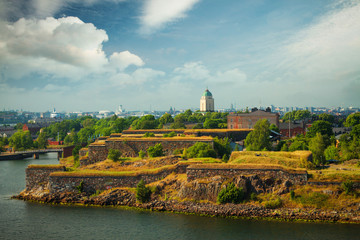 Scenic summer aerial view of Suomenlinna