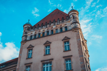 Fototapeta na wymiar Historic building with cupolas on top