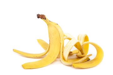 Banana peel on a white background.