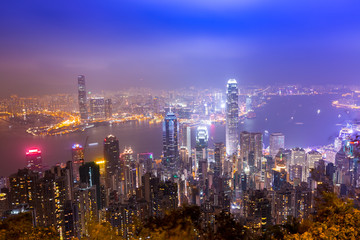 Fototapeta premium Hongkong panoramę ze szczytu victoria