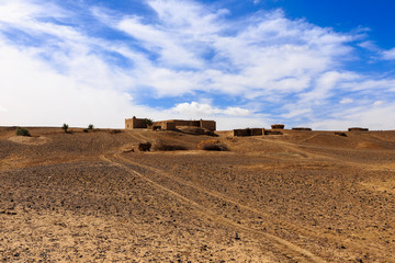 Berber house in the desert Sahara
