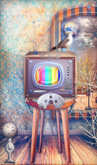 Vintage TV in the room with window © Rosario Rizzo