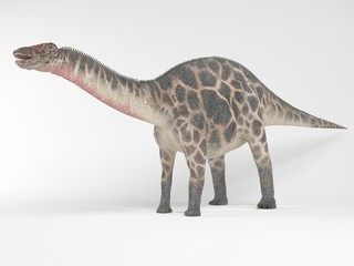 3d render of a Dinosaur inside a white stage