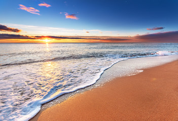 Beautiful tropical sunrise on the beach.