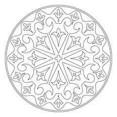 Vector mandala in black and white.