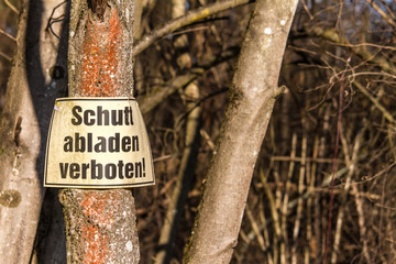 Schutt abladen verboten