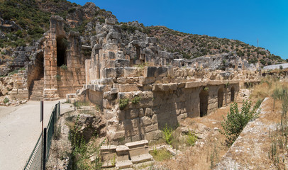 Ancient lycian Myra rock tomb