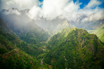 cloudy landscape with Madeira's peaks