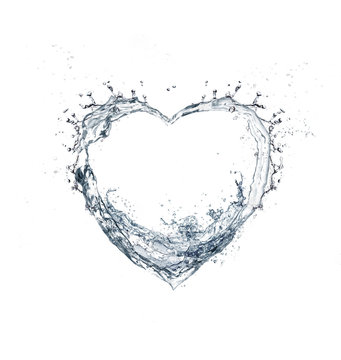water splashing in heart form