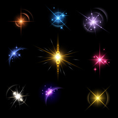 Stars and planet set background.