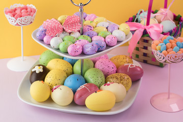 Assorted chocolate easter eggs.