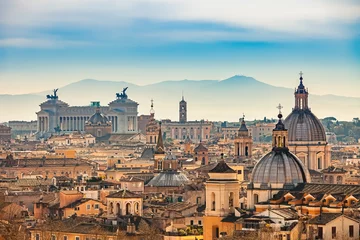 Foto op Aluminium Uitzicht op Rome vanaf Castel Sant& 39 Angelo © sborisov
