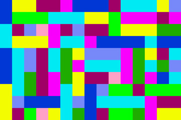 Abstract with vivid bright colors background illustration similar to pixels.